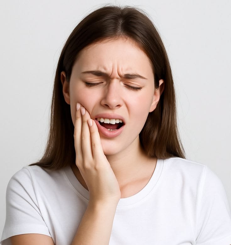 Person experiencing tooth sensitivity while drinking cold water